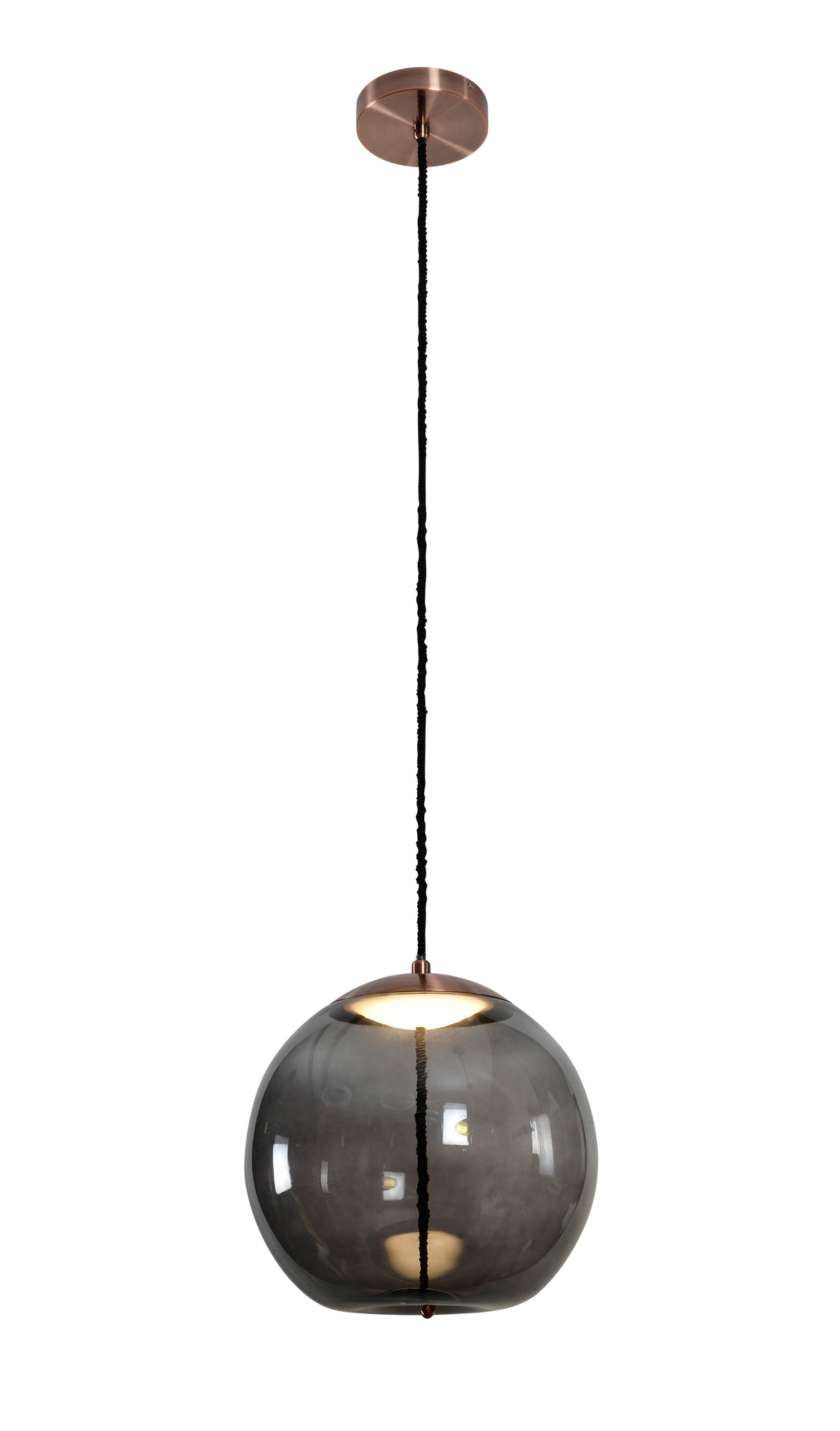 וטרו VETRO תליה זכוכית מראה אפור כדור קוטר 40 LED 18W קופר